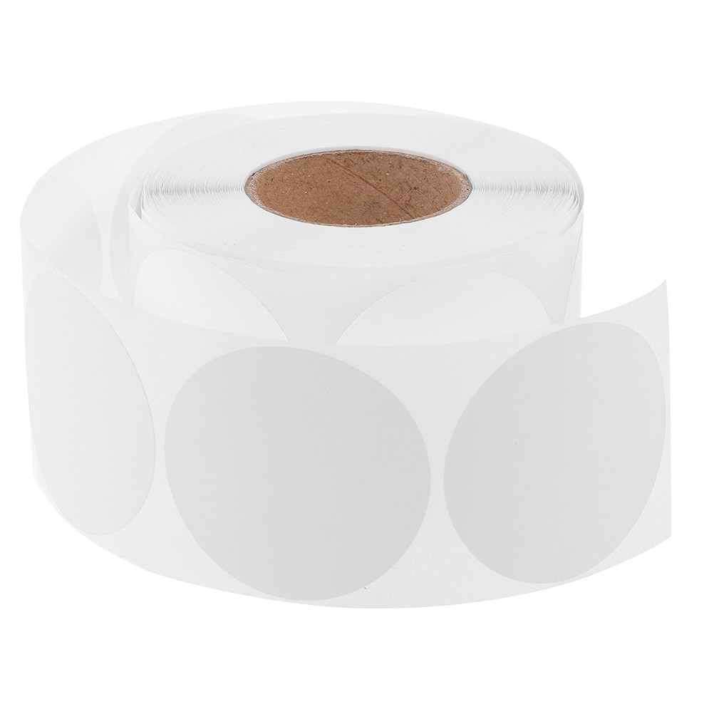 Sticker Label Roll - 500 шт. круглых белых самоклеящихся этикеток